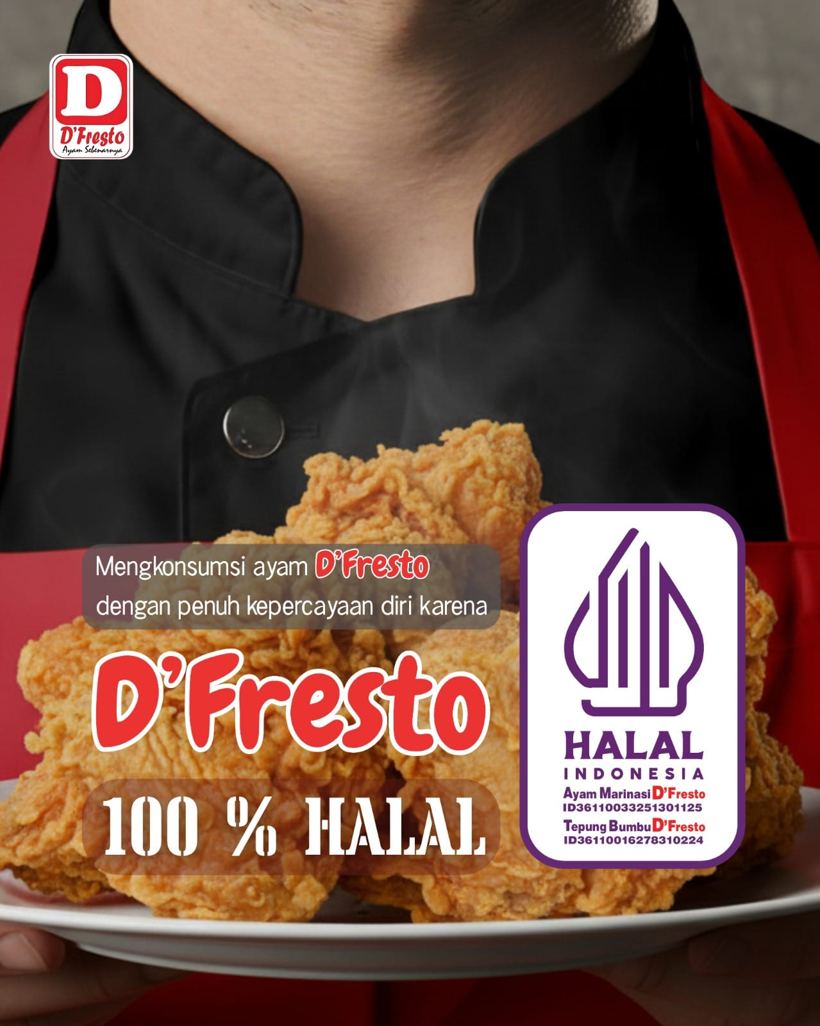 Poster sertifikasi Halal Indonesia D'Fresto